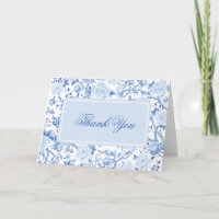 Elégante Chinoiserie Bleue Blanc Floral Bird Toile