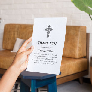 Carte De Remerciements Elégante croix de noeud celtique   Cérémonie de dé