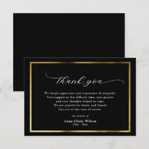 Carte de remerciements élégante de sympathie de sc