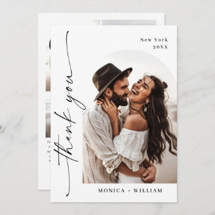 Carte De Remerciements Élégante écriture minimaliste Mariage 5 photo