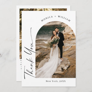 Carte De Remerciements Élégante écriture minimaliste Mariage 5 photo