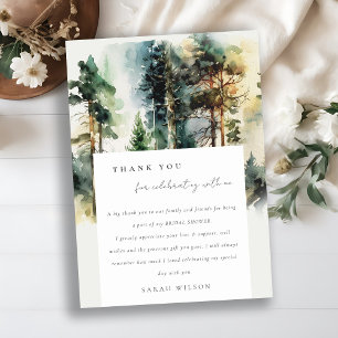 Carte De Remerciements Élégante Fête de Mariage de la Forêt de Bois de St