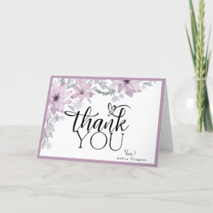Carte De Remerciements Élégante Fête de Mariage Florale de Printemps