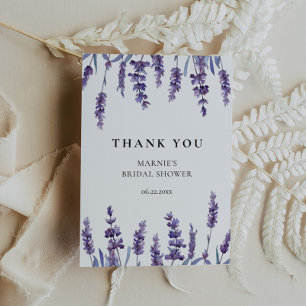 Carte De Remerciements Élégante Fête de Mariage Florale Lavande