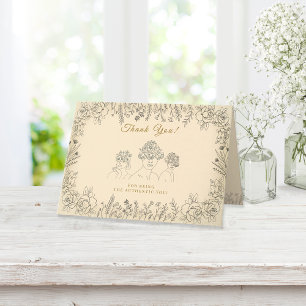 Carte De Remerciements Élégante Fête des femmes Histoire Florale