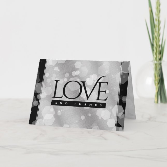 Carte De Remerciements Élégante fête du 10e anniversaire du Mariage de Ti (Devant)