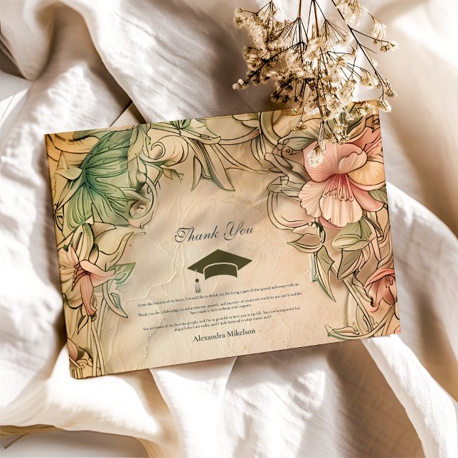 Carte De Remerciements Élégante fête Fleur sauvage de printemps (Créateur téléchargé)