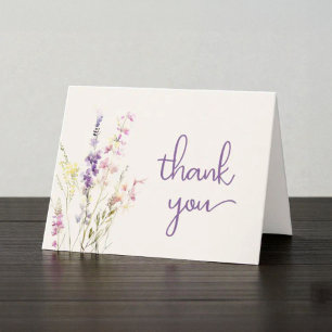 Carte De Remerciements Élégante fleur sauvage aquarelle toutes occasions