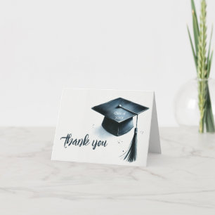 Carte De Remerciements Élégante graduation moderne aquarelle 