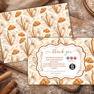 Carte De Remerciements Élégante identité visuelle de boulangerie pastel