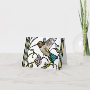 Carte De Remerciements Élégante illustration de colibri botanique boho ch