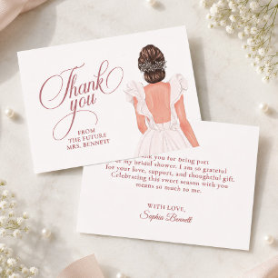 Carte De Remerciements Élégante Mariée Baby Shower