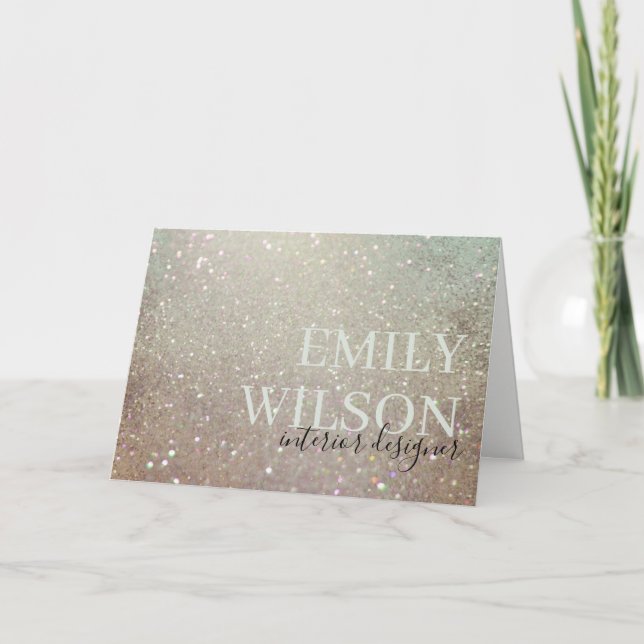 Carte De Remerciements Elégante Parties scintillant vert rose Aqua brilla (Devant)