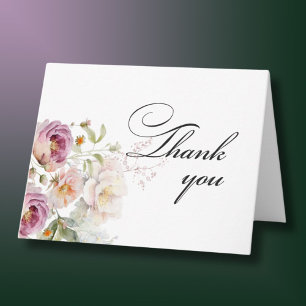 Carte De Remerciements Elégante Photo Florale Chaque année Anniversaire