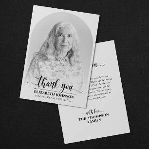 Carte De Remerciements Élégante photo funéraire