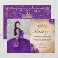 Élégante Quinceañera Photo Anniversaire Violet et