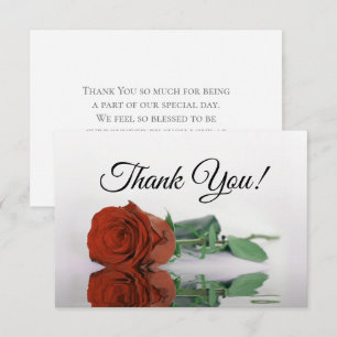 Carte De Remerciements Élégante Rose Miroir Orange Rouille Simple Mariage