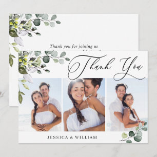 Carte De Remerciements Élégante verdure d'eucalyptus 3 PHOTO