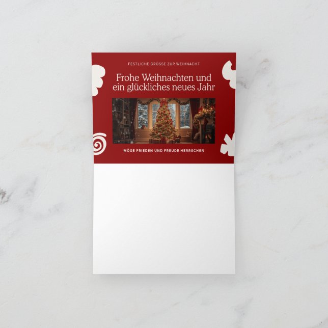 Carte De Remerciements Elegante Weihnachtskarte im Querformat – Festlich (Intérieur)