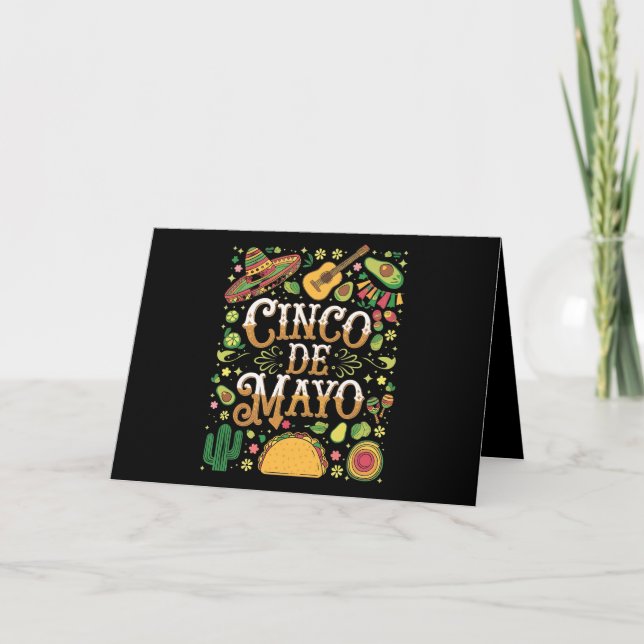 Carte De Remerciements Éléments de fête mignons de Cinco De Mayo (Devant)
