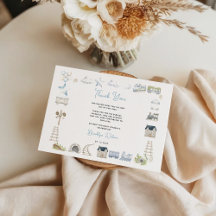 Éléphant bleu à l'aquarelle | Baby Shower pour gar