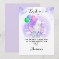 Eléphant de fille, lapin avec Baby shower de ballo