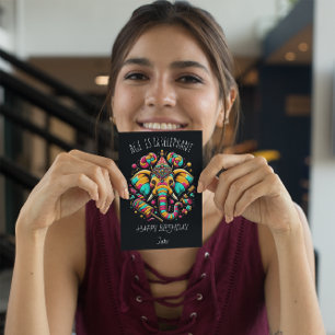 Carte De Remerciements Elephant festif : Jakes Irlibérant Anniversaire