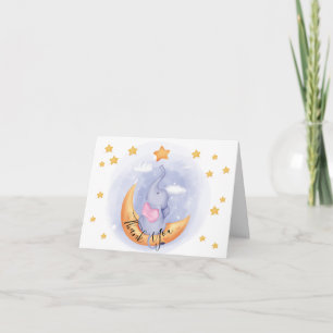 Carte De Remerciements Eléphant mignon   Baby shower Animaux