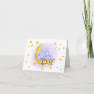 Carte De Remerciements Eléphant mignon   Baby shower Animaux