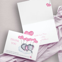 Eléphant rose Baby shower sur nuage