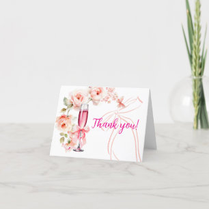Carte De Remerciements Élever les Roses Fardées de la Mariée