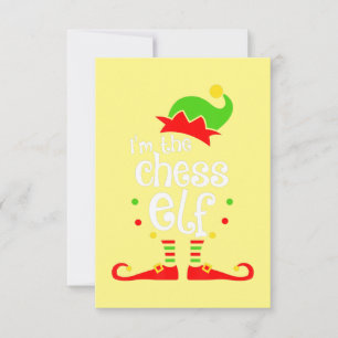 Carte De Remerciements elfe d'échecs cadeau de Noël ami de la famille