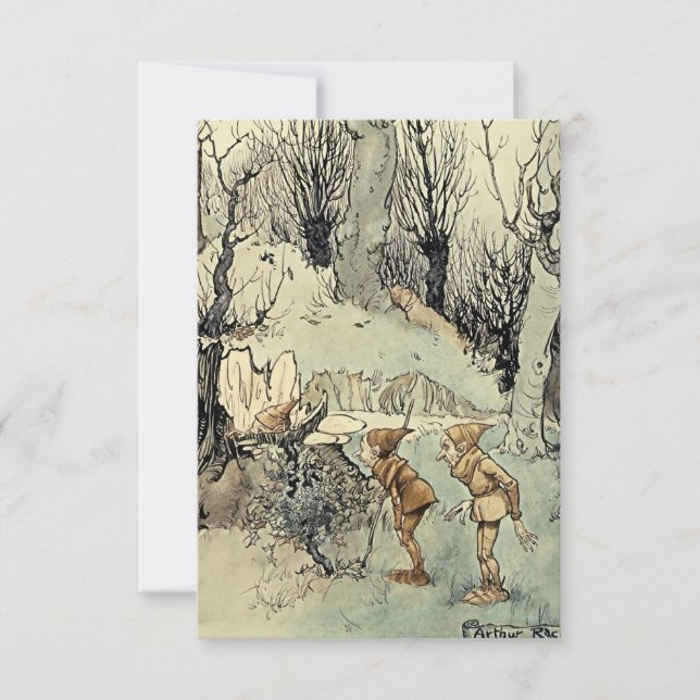 Carte De Remerciements « Elfes dans le bois » par Arthur Rackham (Devant)