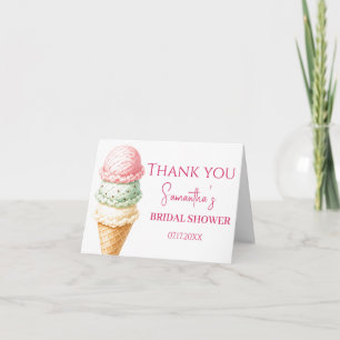 Carte De Remerciements Elle a été récupérée Ice Cream Bridal Shower