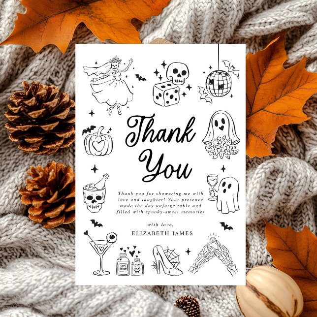 Carte De Remerciements Elle a trouvé son Boo Ghost Floral Baby Shower de  (Créateur téléchargé)