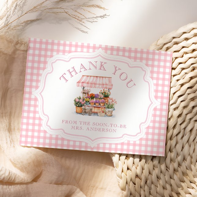 Carte De Remerciements Elle est fraîche de la Fête des mariées florale du (Créateur téléchargé)