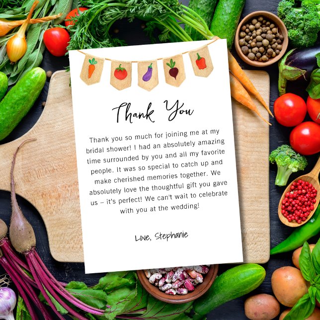 Carte De Remerciements Elle est fraiche du marché légumes Shower de maria (Créateur téléchargé)