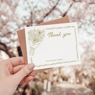 Carte De Remerciements Elle est hors du marché Vert Sauge Baby Shower