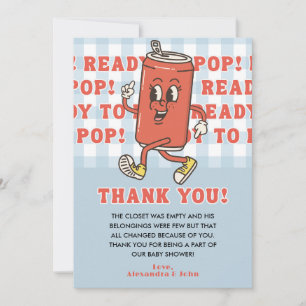Carte De Remerciements Elle est prête à éclater Baby Shower Rétro Gingham