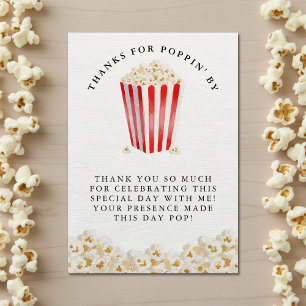 Carte De Remerciements Elle est prête à éclore Cadeau Baby Shower Popcorn