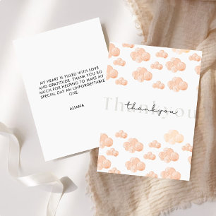 Carte De Remerciements Elle est sur un nuage Mariage Minimaliste Nuages