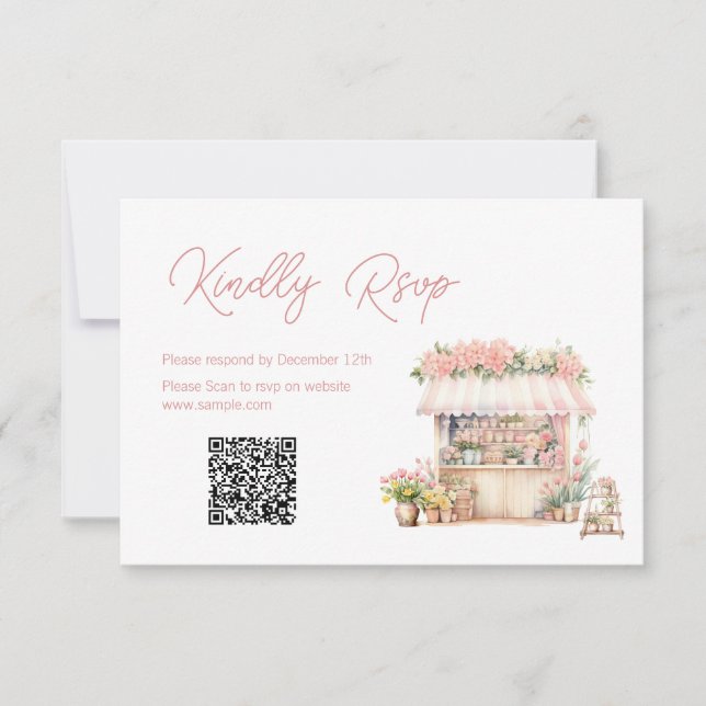 Carte De Remerciements Elle n'est pas sur le marché Fête des mariées QR c (Devant)