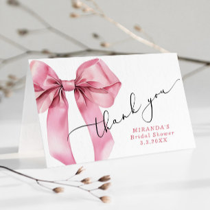 Carte De Remerciements Elle noue le nœud Rose Bow Mariage