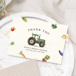 Carte De Remerciements Elle revient de la fête prénuptiale du marché ferm