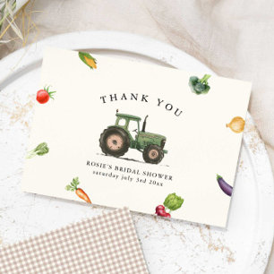 Carte De Remerciements Elle revient fraîche de la garden-party de fiançai