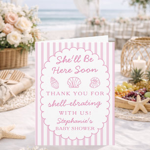 Carte De Remerciements Elle sera bientôt là Coquillages Baby Shower
