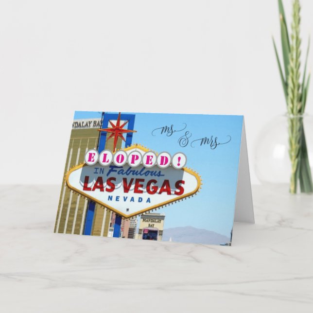 Carte De Remerciements Eloped à Las Vegas Mr & Mrs Card (Devant)