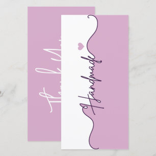 Carte De Remerciements Emballage pour petite entreprise florale fait main
