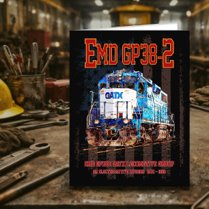 Carte De Remerciements EMD GP38-2 Locomotive diesel et drapeau américain
