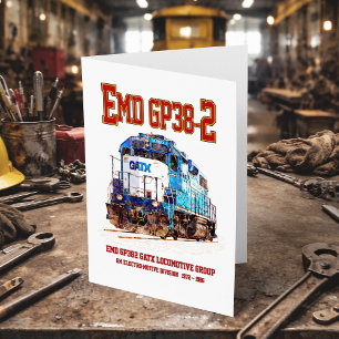 Carte De Remerciements EMD GP38-2 Locomotive diesel GATX bleu et blanc